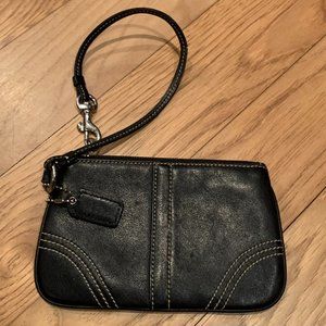 COACH Black Leather Wristlet